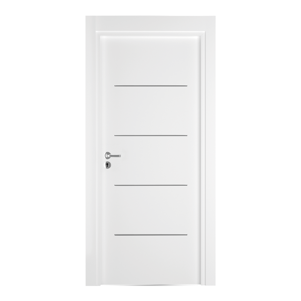 Лайн Бял Мат сребристи лайсни